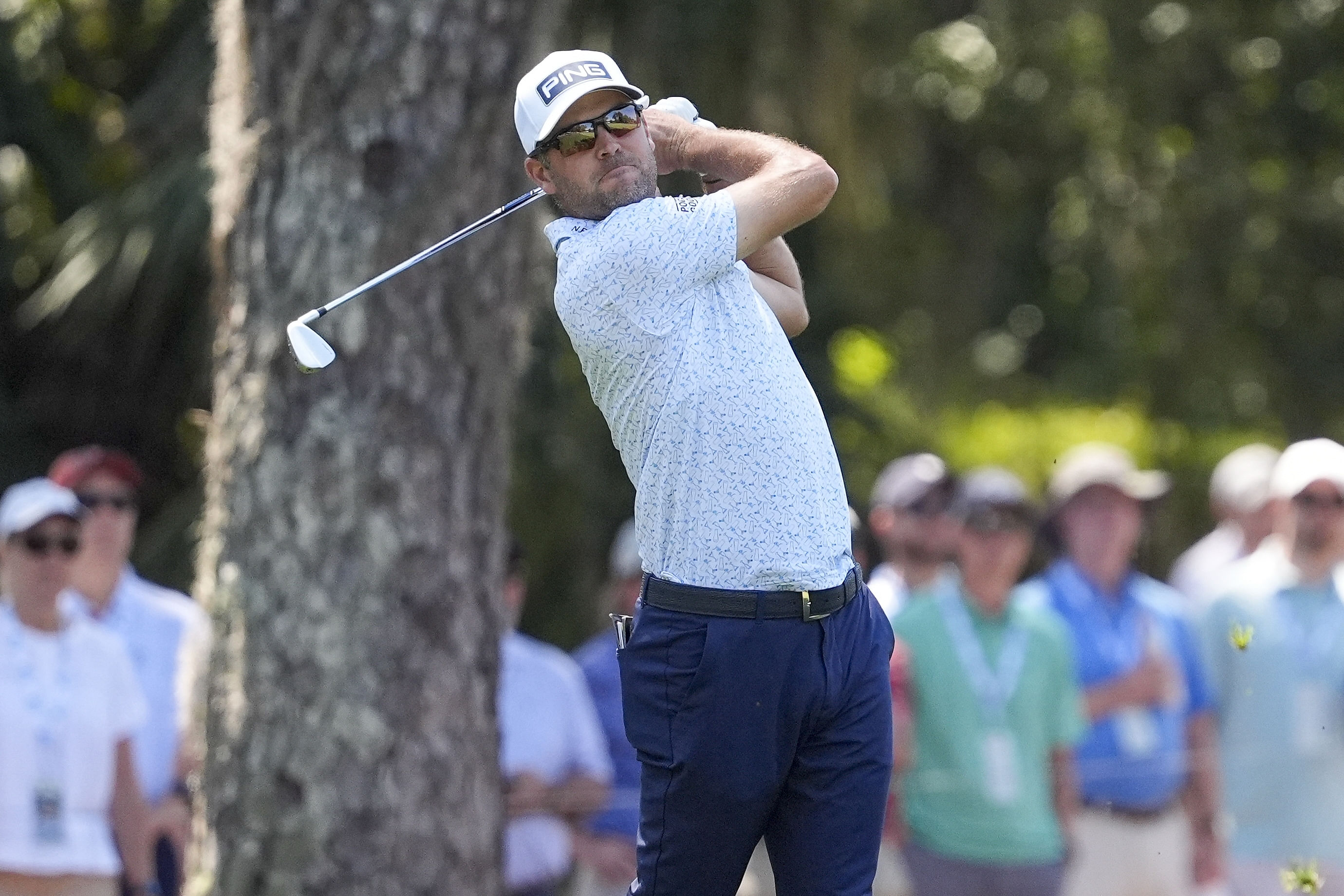 Corey Conners hits his second shot on eight during the first round of the RBC Heritage (Image Source: Imagn)